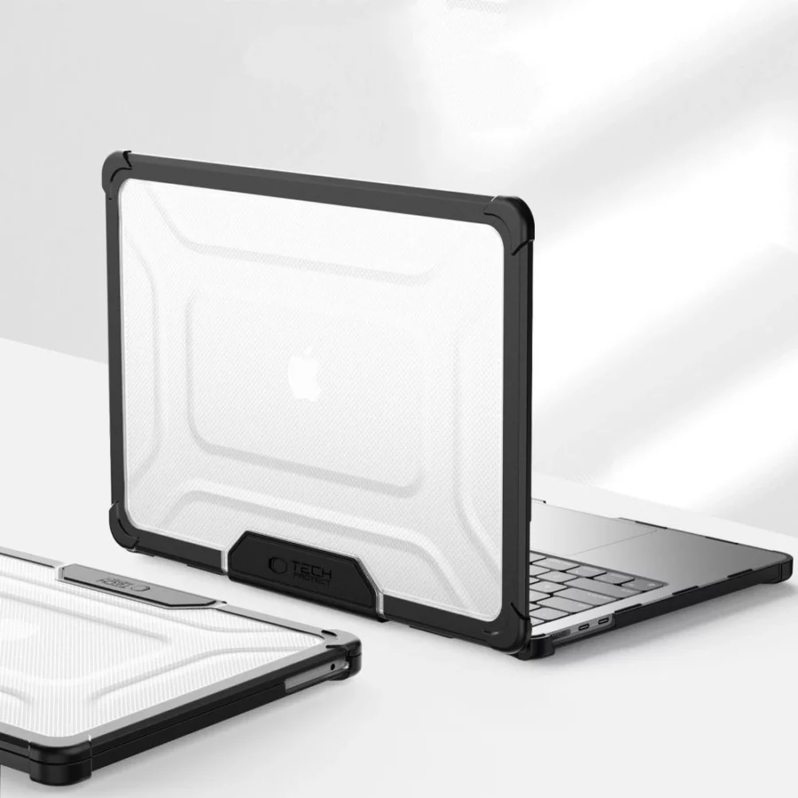 Etui Tech-Protect SmartShell Pro na MacBook Air 13" 2023-2025 M2 / M3 / M4 - przezroczysto-czarne