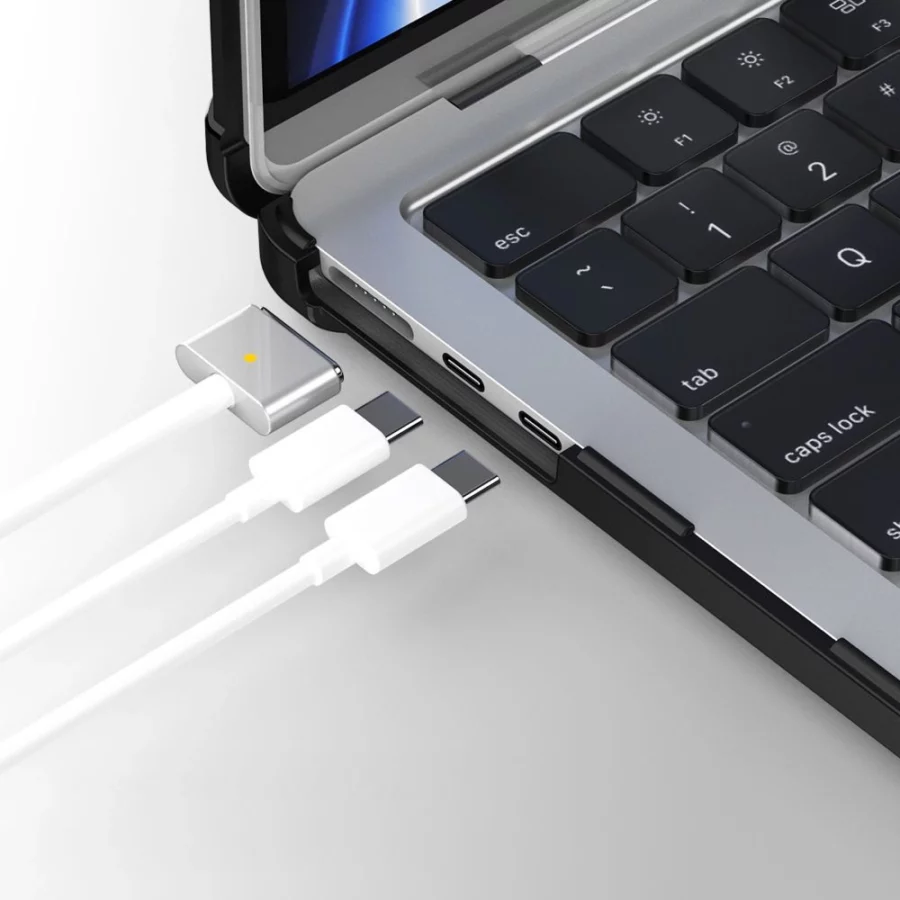 Etui Tech-Protect SmartShell Pro na MacBook Air 13" 2023-2025 M2 / M3 / M4 - przezroczysto-czarne