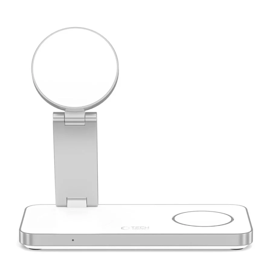 Ładowarka indukcyjna Tech-Protect QI15W-A47 MagSafe 3w1 + kabel USB-C - biała