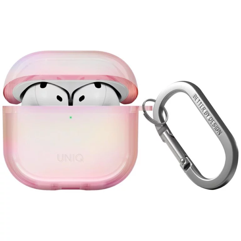 Etui UNIQ Iridescia na AirPods 4 Hang Case - holo różowe