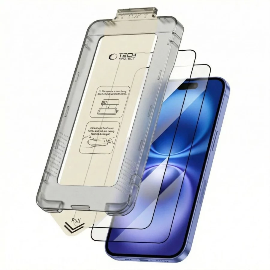 Szkło hartowane Tech-Protect Quick Set+ 2-pack na iPhone 15 / 16