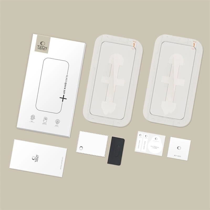Szkło hartowane Tech-Protect Quick Set+ 2-pack na iPhone 15 / 16