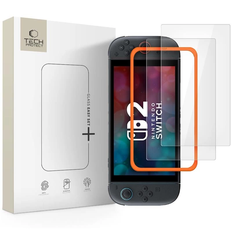 Szkło hartowane Tech-Protect Easy Set+ 2-pack na Nintendo Switch 2 - przezroczyste