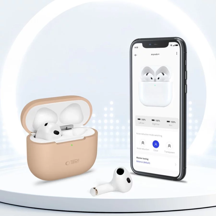 Etui Tech-Protect Silicone na Apple AirPods 4 - czarne