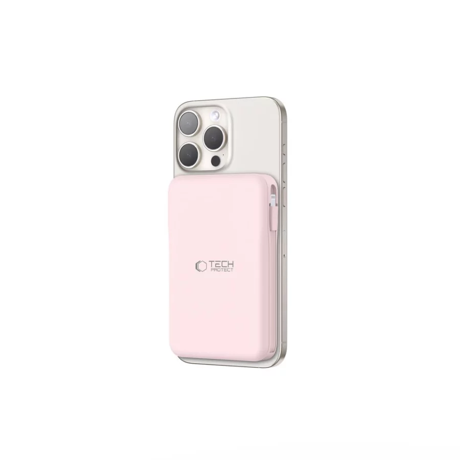 Powerbank Tech-Protect PB31 LifeMag MagSafe 10000 mAh - różowy