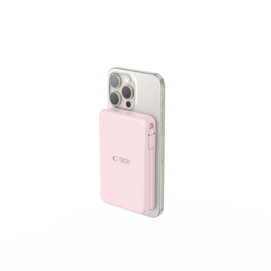Powerbank Tech-Protect PB31 LifeMag MagSafe 10000 mAh - różowy