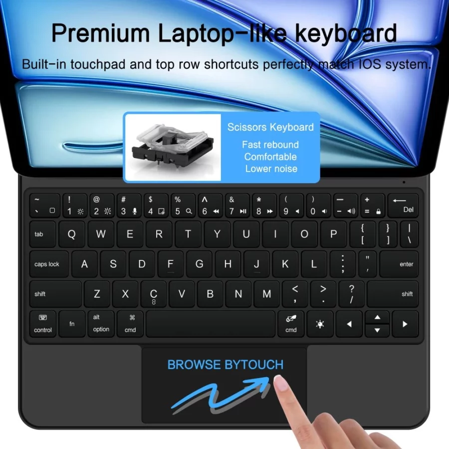 Etui Tech-Protect Smartcase Magnetic z klawiaturą na iPad Air 10.9” (2020/2022) / 11” (2024/2025/2026) - czarne