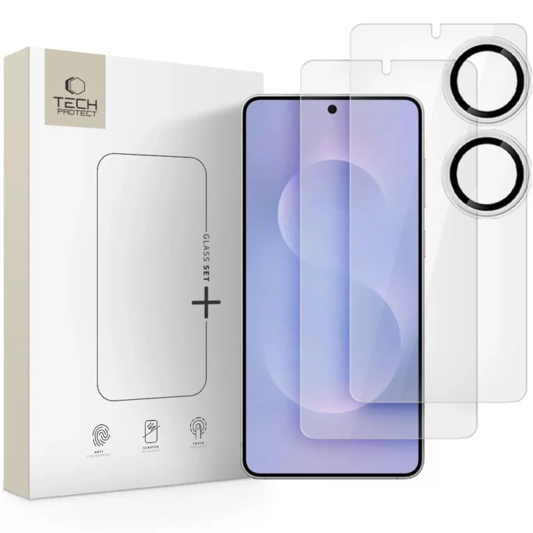 Szkło hartowane Tech-Protect Glass Set+ 3-pack na Samsung Galaxy S25 Edge - przezroczyste
