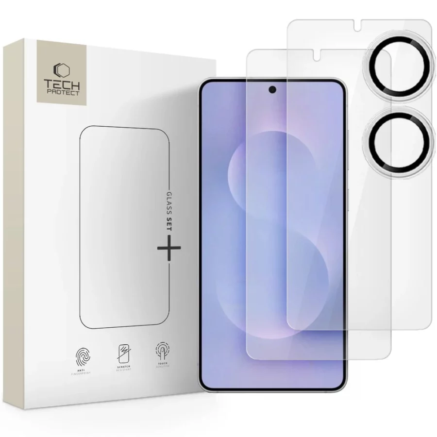 Szkło hartowane Tech-Protect Glass Set+ 3-pack na Samsung Galaxy S25 Edge - przezroczyste