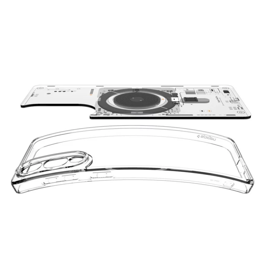 Etui Spigen Ultra Hybrid Mag z MagSafe na Samsung Galaxy S25 Edge z nadrukiem - przezroczyste