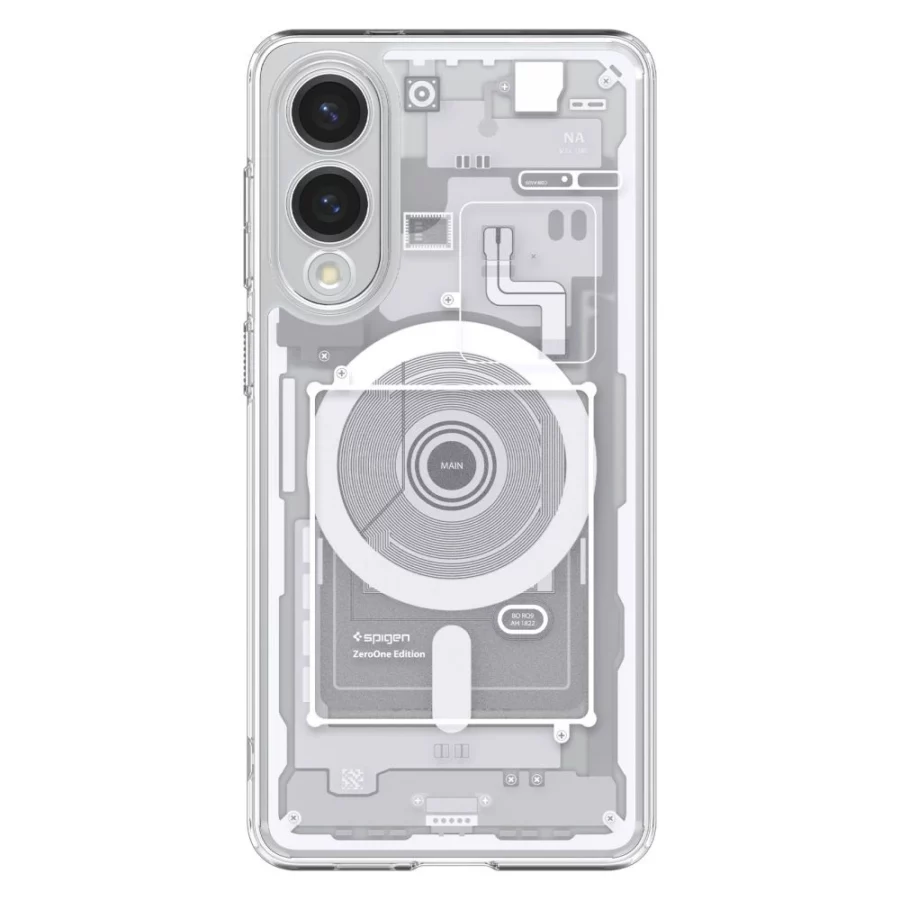 Etui Spigen Ultra Hybrid Mag z MagSafe na Samsung Galaxy S25 Edge z nadrukiem - białe