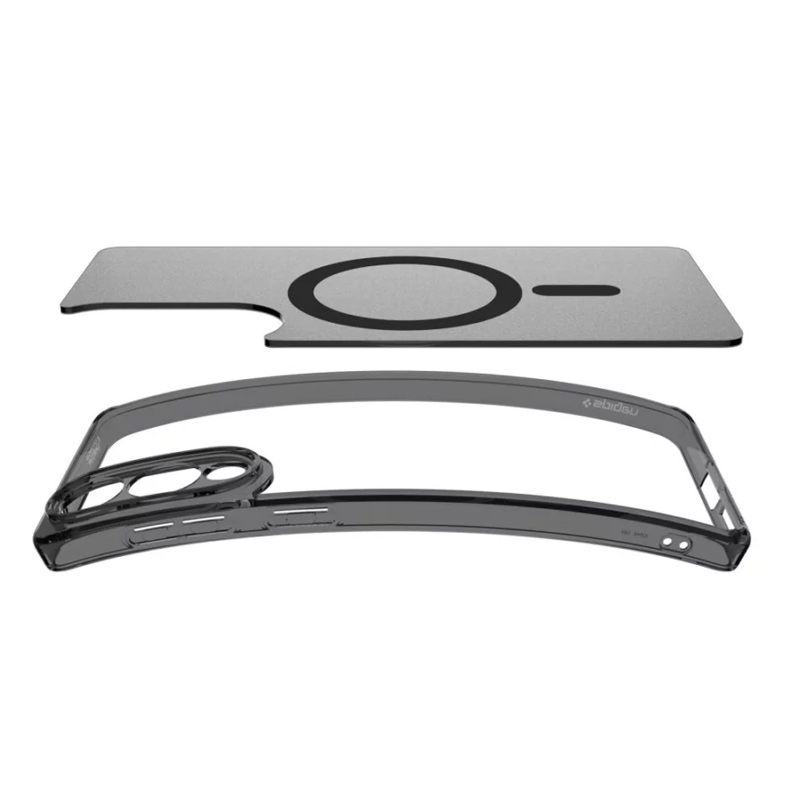 Etui Spigen Ultra Hybrid Mag z MagSafe na Samsung Galaxy S25 Edge - czarne półprzezroczyste