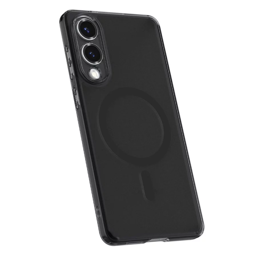 Etui Spigen Ultra Hybrid Mag z MagSafe na Samsung Galaxy S25 Edge - czarne półprzezroczyste