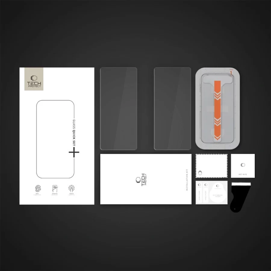 Szkło hartowane Tech-Protect Quick Set+ na Samsung Galaxy S25 - przezroczyste