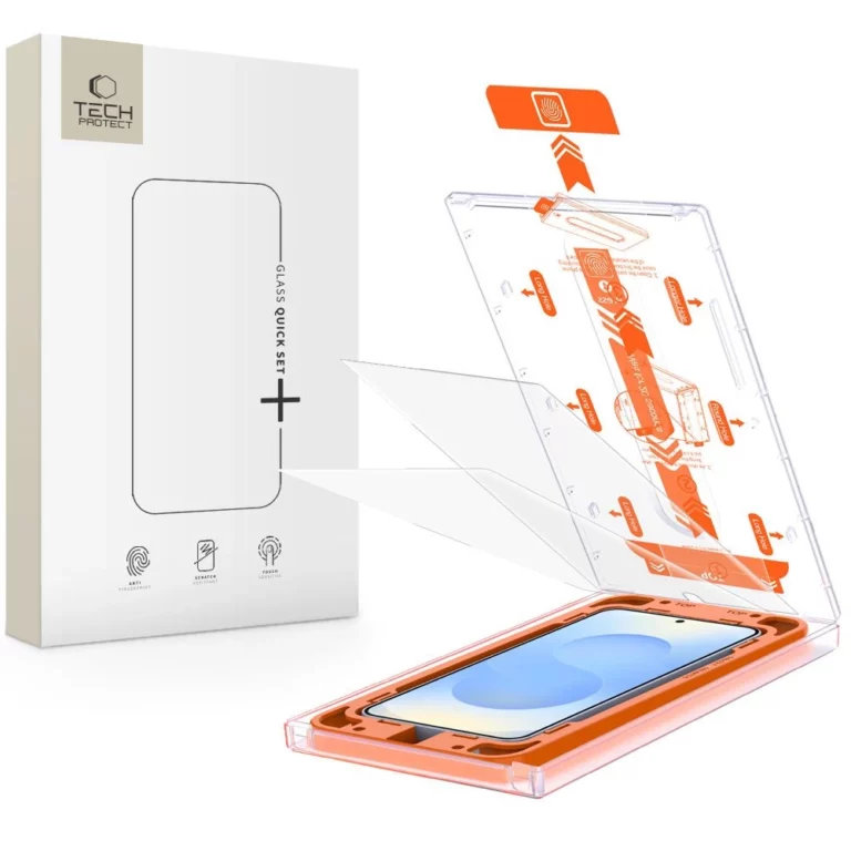 Szkło hartowane Tech-Protect Quick Set+ na Samsung Galaxy S25+ - przezroczyste