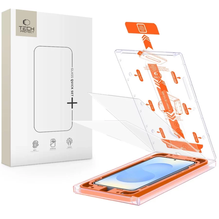Szkło hartowane Tech-Protect Quick Set+ na Samsung Galaxy S25+ - przezroczyste