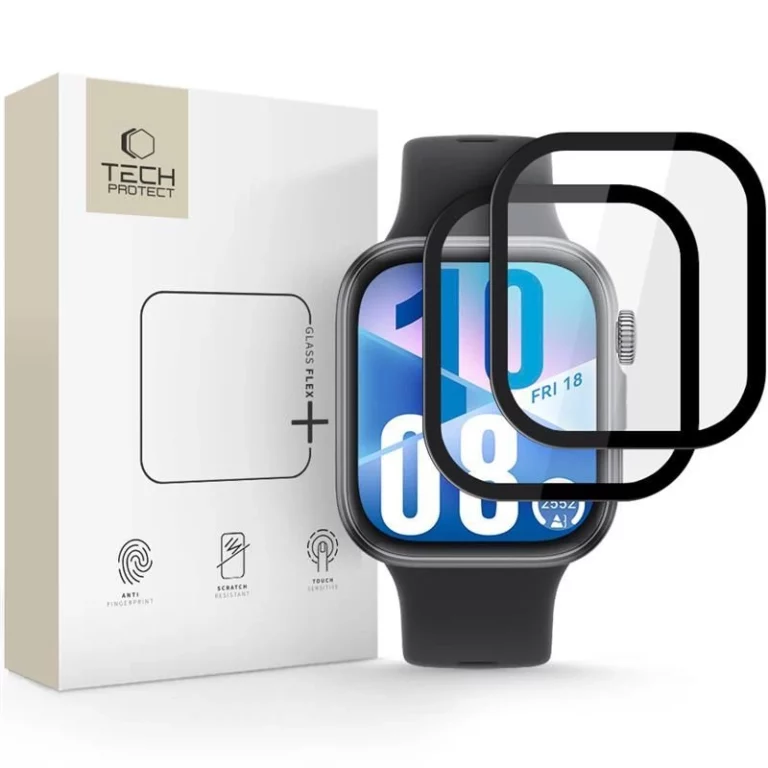 Szkło hybrydowe Tech-Protect Glass Flex+ 2-pack na Huawei Watch Fit 3 / 4 - czarne