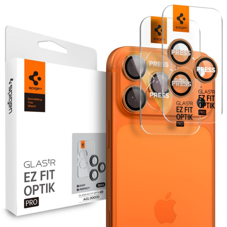 OSŁONA APARATU SPIGEN OPTIK PRO GLAS.TR ”EZ FIT” CAMERA PROTECTOR 2-PACK IPHONE 16 PRO / MAX / 17 PRO / MAX ORANGE