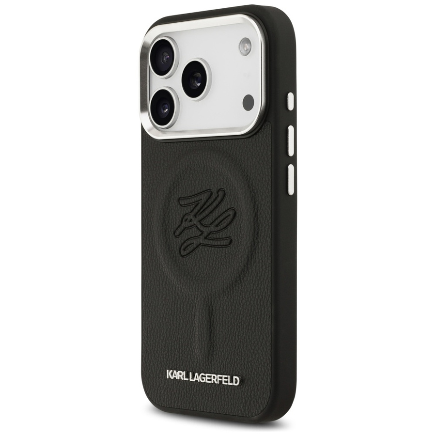 Etui Karl Lagerfeld Initial & Metal Logo MagSafe do iPhone 17 Pro czarny