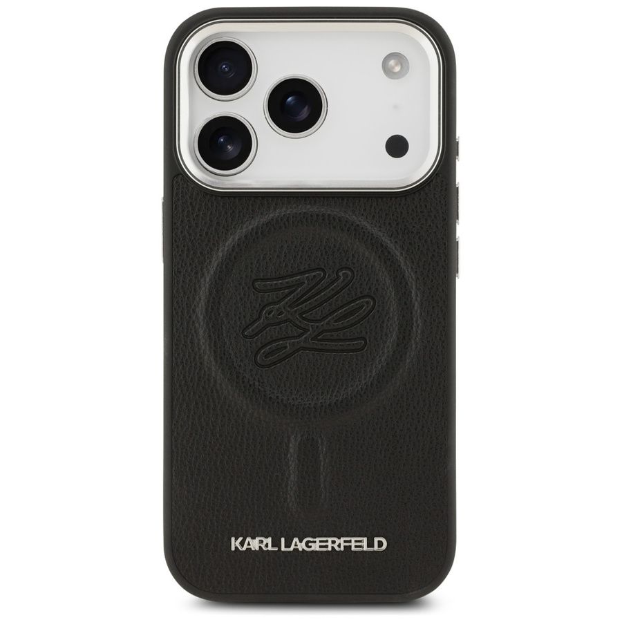 Etui Karl Lagerfeld Initial & Metal Logo MagSafe do iPhone 17 Pro czarny