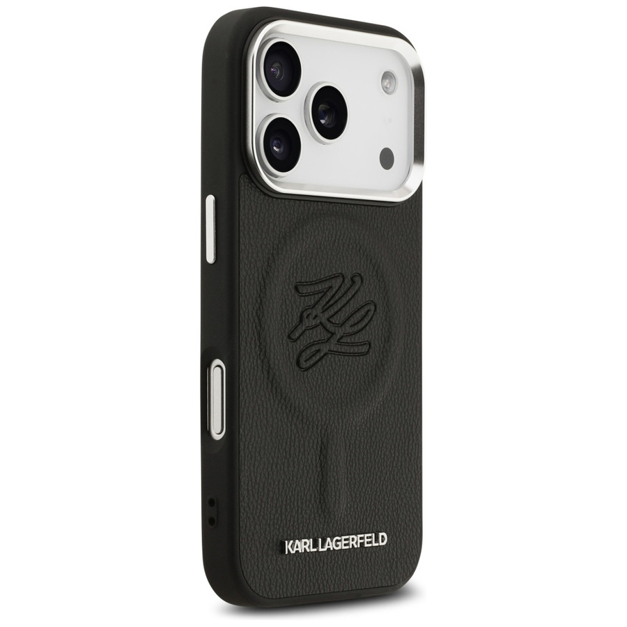 Etui Karl Lagerfeld Initial & Metal Logo MagSafe do iPhone 17 Pro czarny