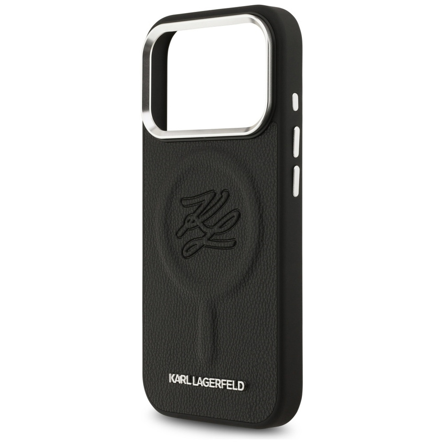 Etui Karl Lagerfeld Initial & Metal Logo MagSafe do iPhone 17 Pro czarny