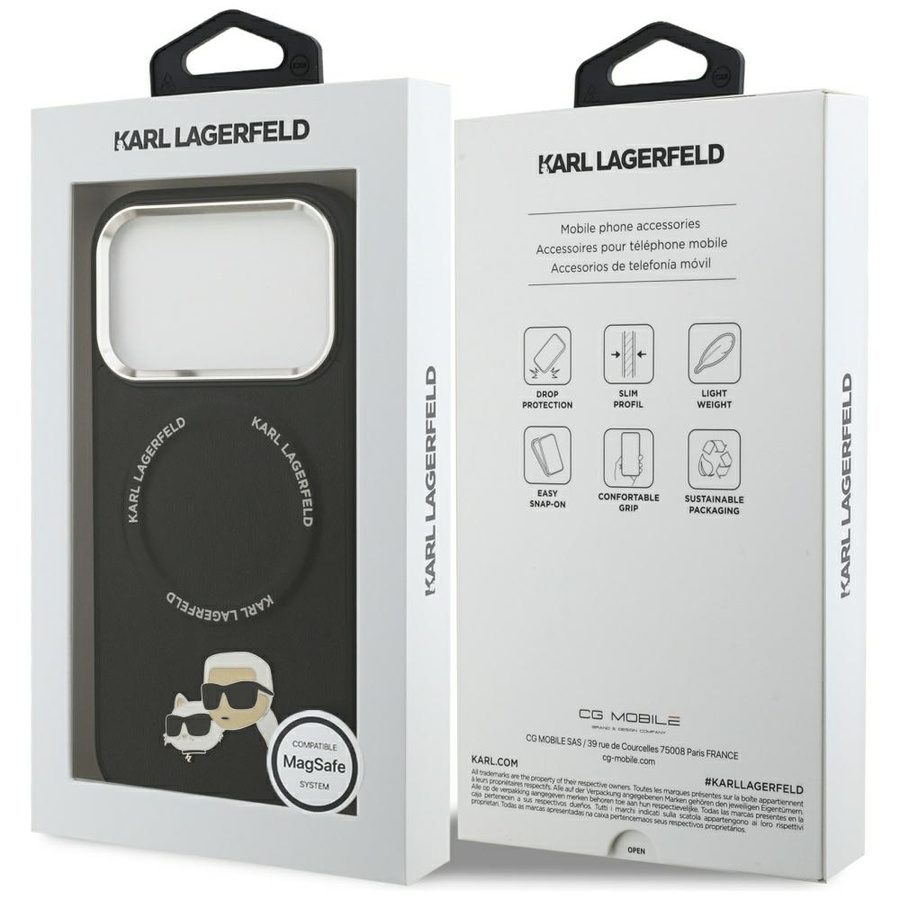 Etui Karl Lagerfeld Karl & Choupette     Pins MagSafe do iPhone 17 Pro Max czarny