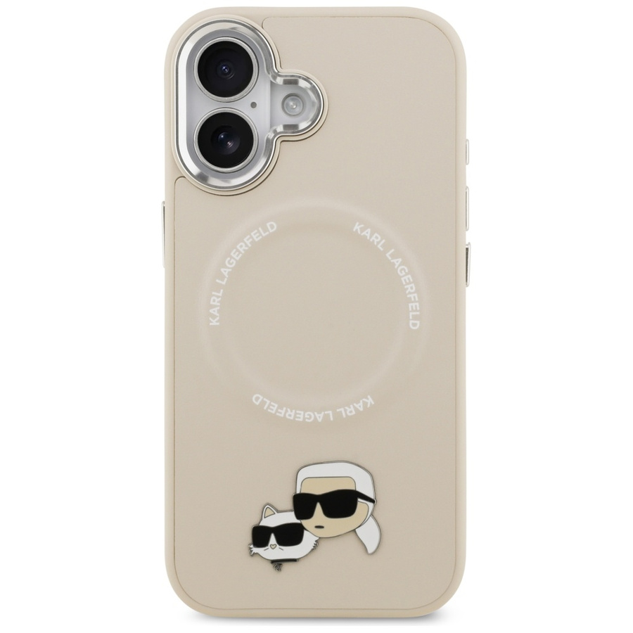 Etui Karl Lagerfeld Karl & Choupette     Pins MagSafe do iPhone 17 beżowy
