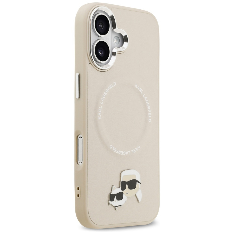 Etui Karl Lagerfeld Karl & Choupette     Pins MagSafe do iPhone 17 beżowy