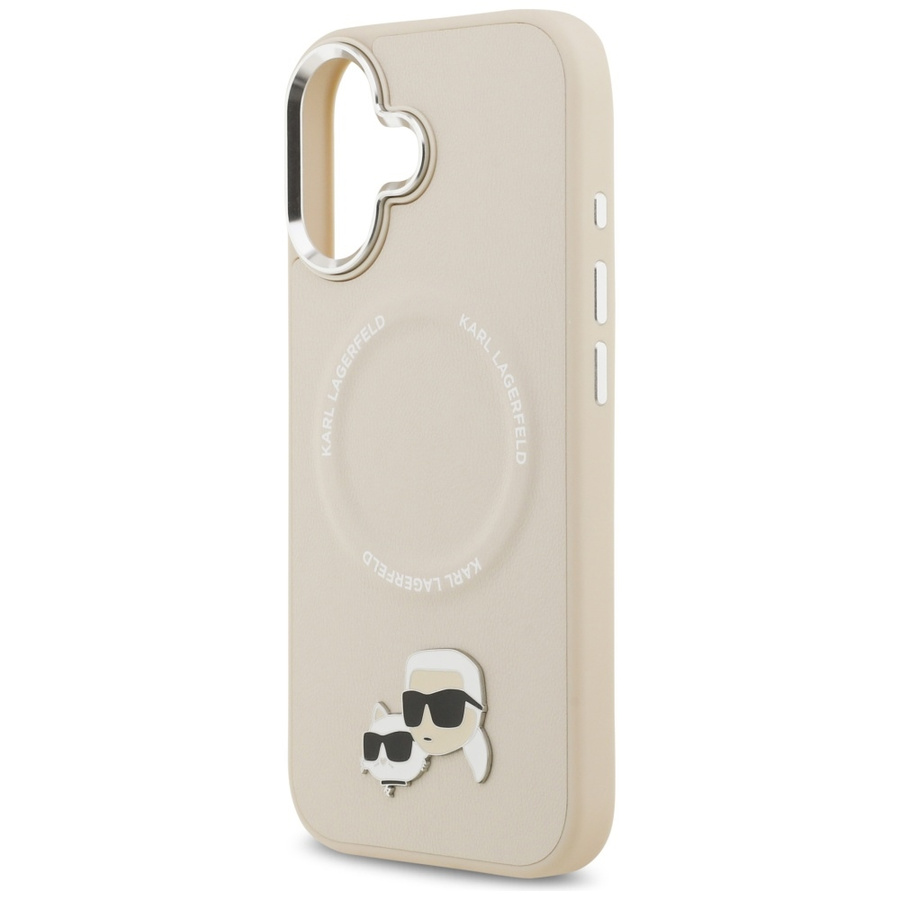 Etui Karl Lagerfeld Karl & Choupette     Pins MagSafe do iPhone 17 beżowy