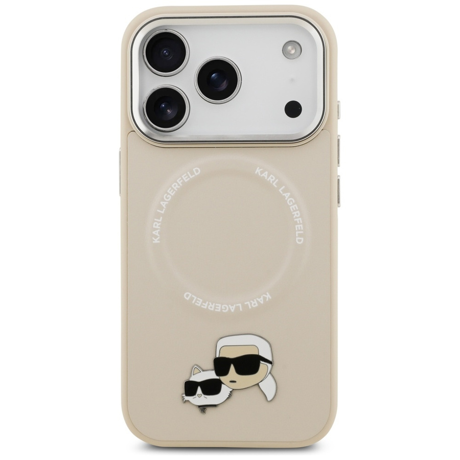 Etui Karl Lagerfeld Karl & Choupette     Pins MagSafe do iPhone 17 Pro beżowy