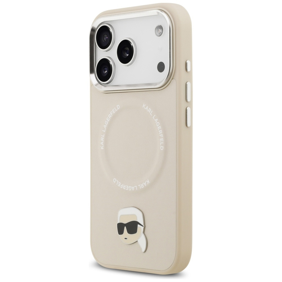 Etui Karl Lagerfeld Karl Pin MagSafe do  iPhone 17 Pro Max beżowy