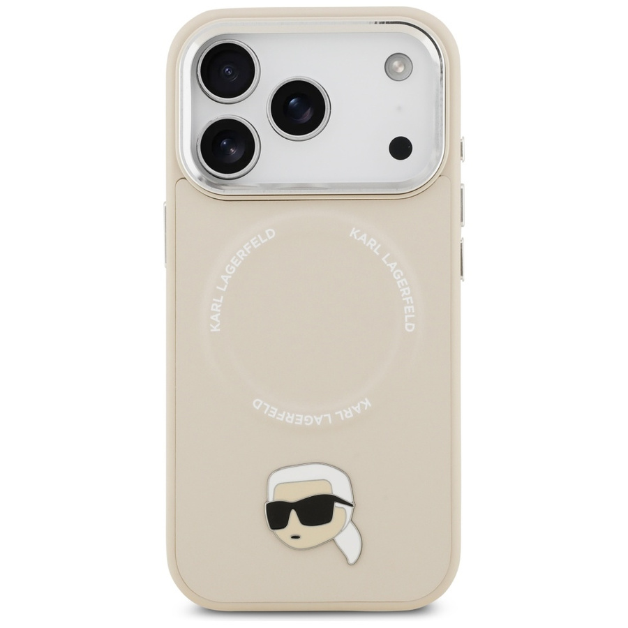 Etui Karl Lagerfeld Karl Pin MagSafe do  iPhone 17 Pro Max beżowy