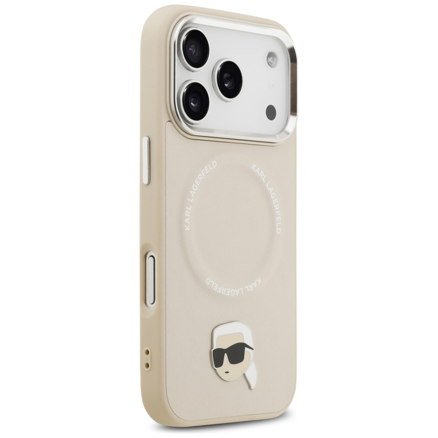 Etui Karl Lagerfeld Karl Pin MagSafe do  iPhone 17 Pro Max beżowy