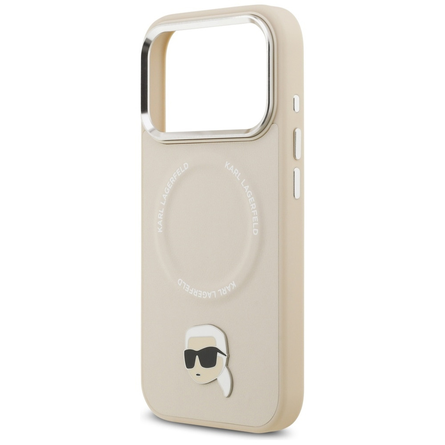 Etui Karl Lagerfeld Karl Pin MagSafe do  iPhone 17 Pro Max beżowy