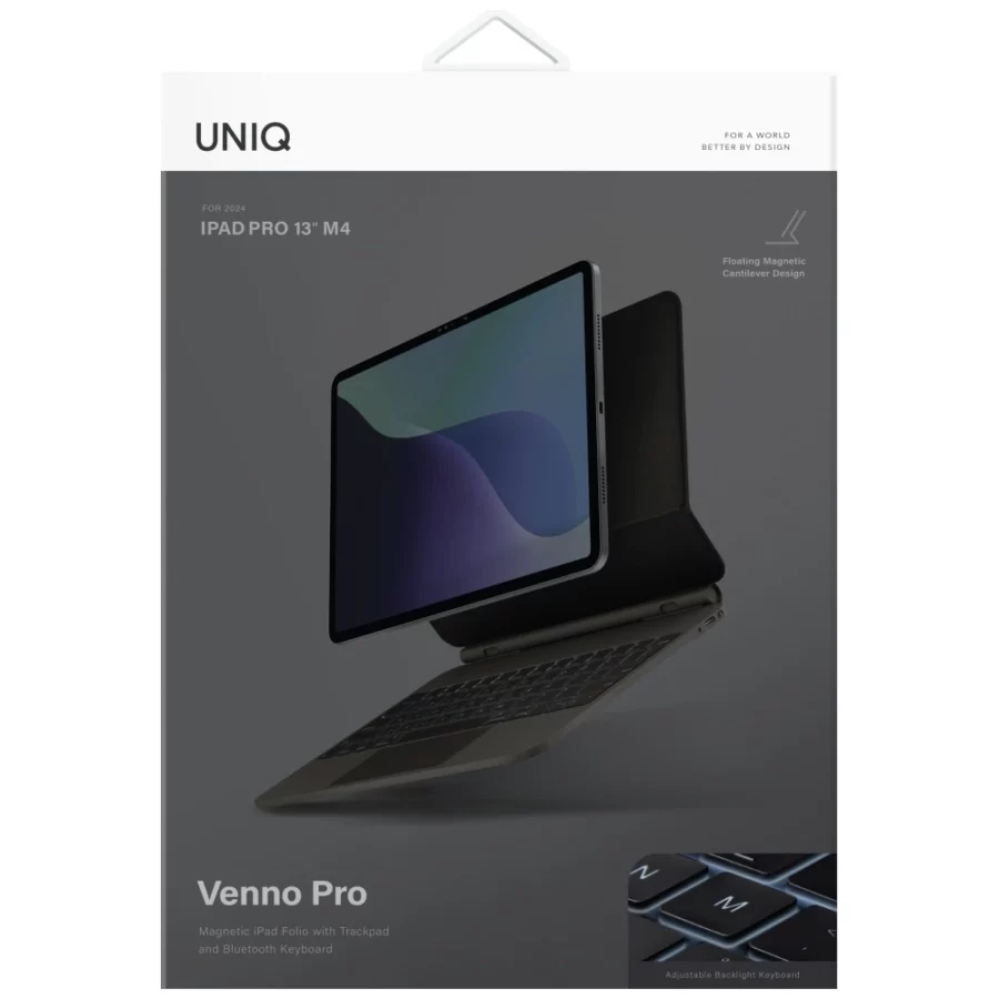 Etui UNIQ Venno Pro Magnetic Smart  z klawiaturą do iPad Air 13" 2024 / 2025 / iPad Pro 13" 2024 - czarne