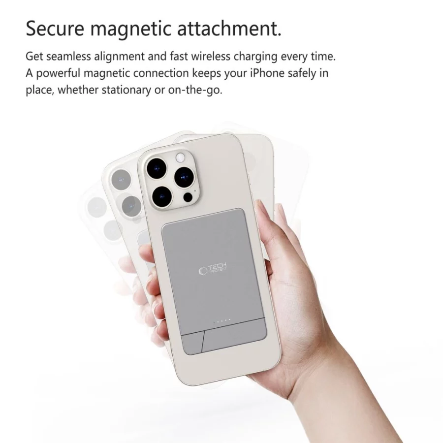 Powerbank Tech-Protect PB14 LifeMag MagSafe 5000 mAh - szary