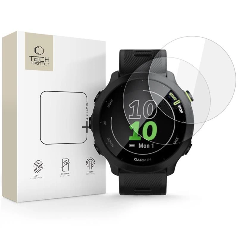 Szkło hartowane Tech-Protect Glass Fit+ 2-pack na Garmin Forerunner 55 - przezroczyste
