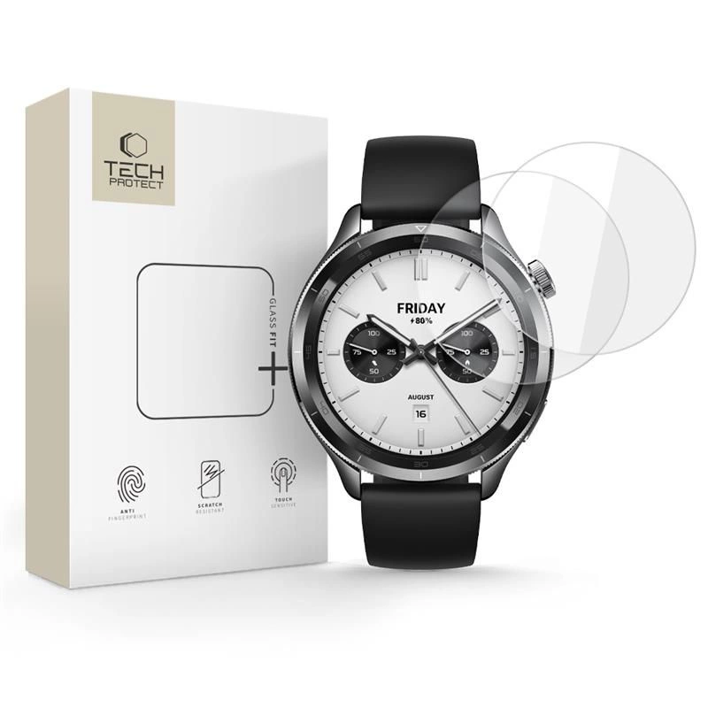 Szkło hartowane Tech-Protect Glass Fit+ 2-pack na Xiaomi Watch S4 - przezroczyste