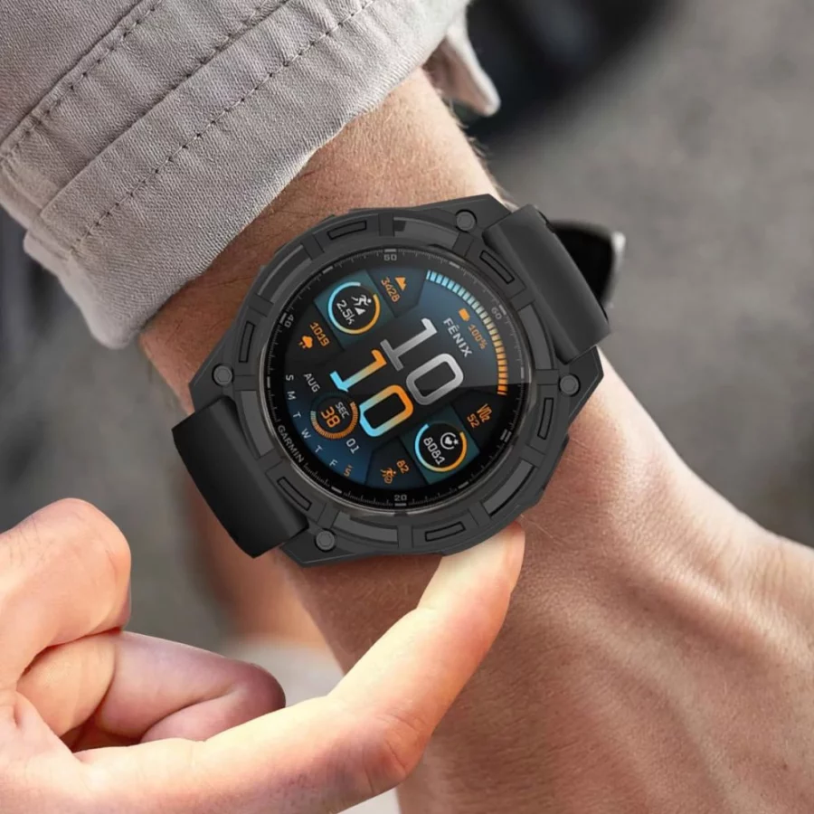 Etui Tech-Protect Defense Air na Garmin Fenix 8 47 mm - czarne