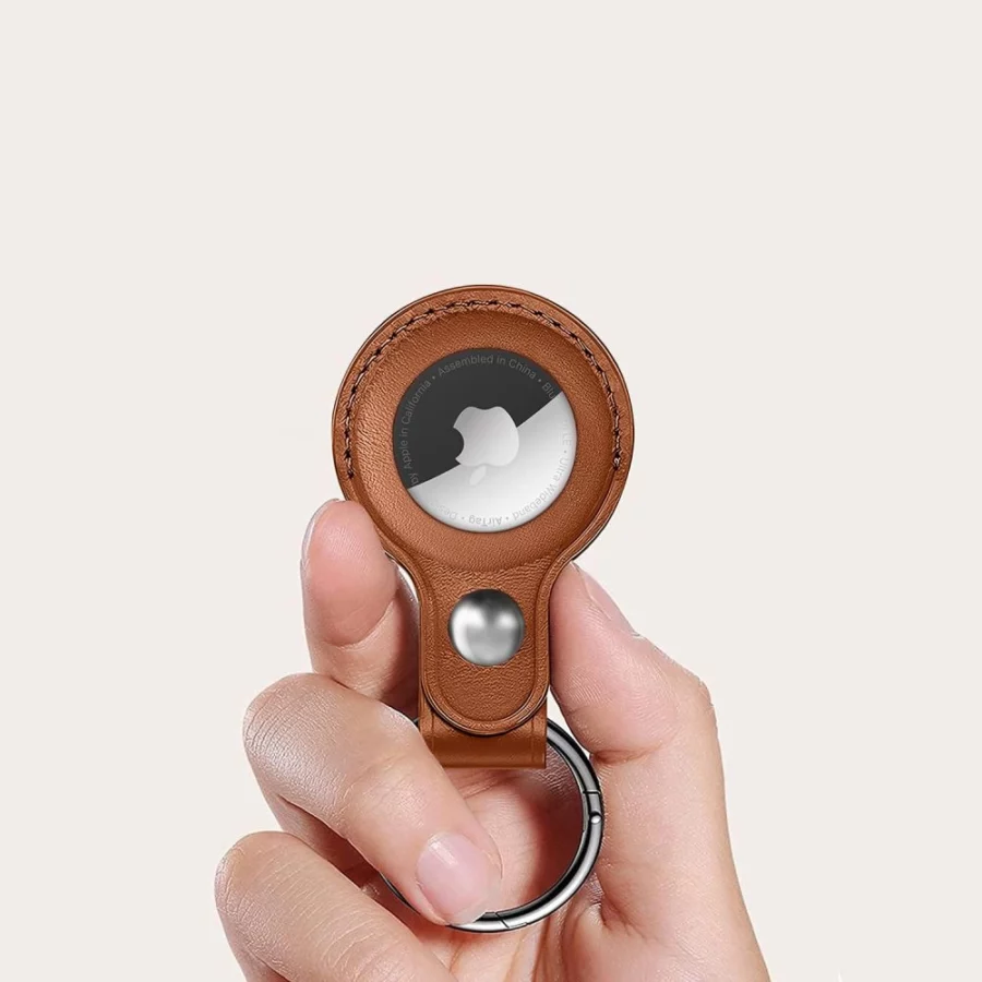 Etui Tech-Protect NaturalFit na Apple AirTag 1 / 2 - brązowy