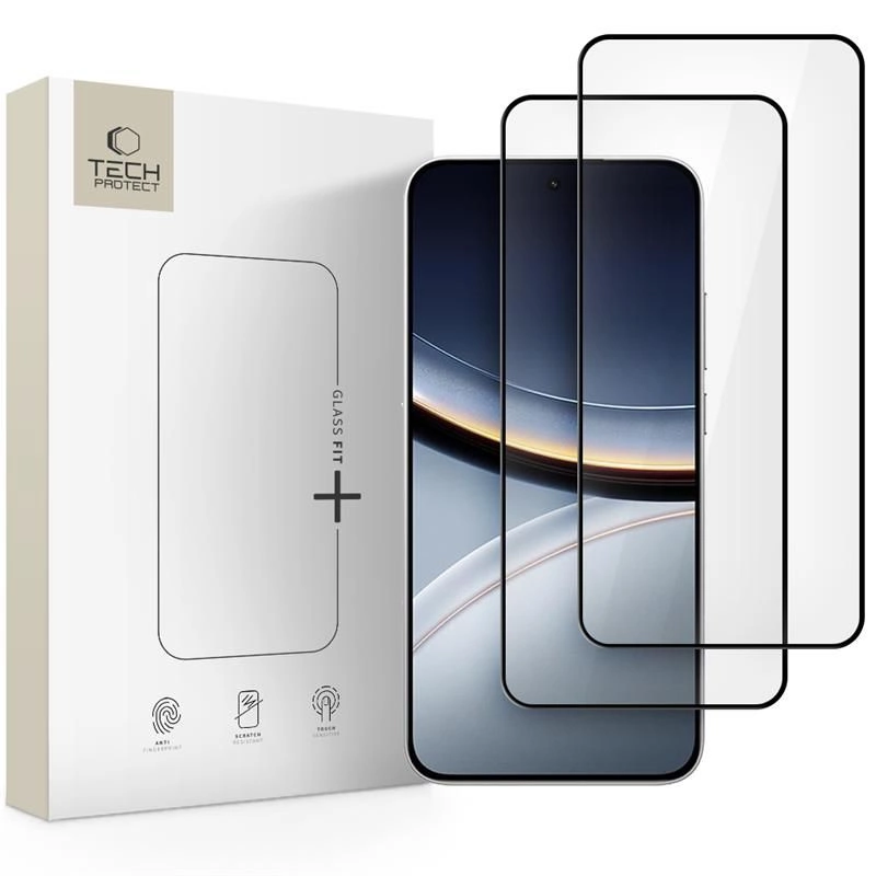 Szkło hartowane Tech-Protect Glass Fit+ 2-pack na Xiaomi Poco F7 5G - czarne
