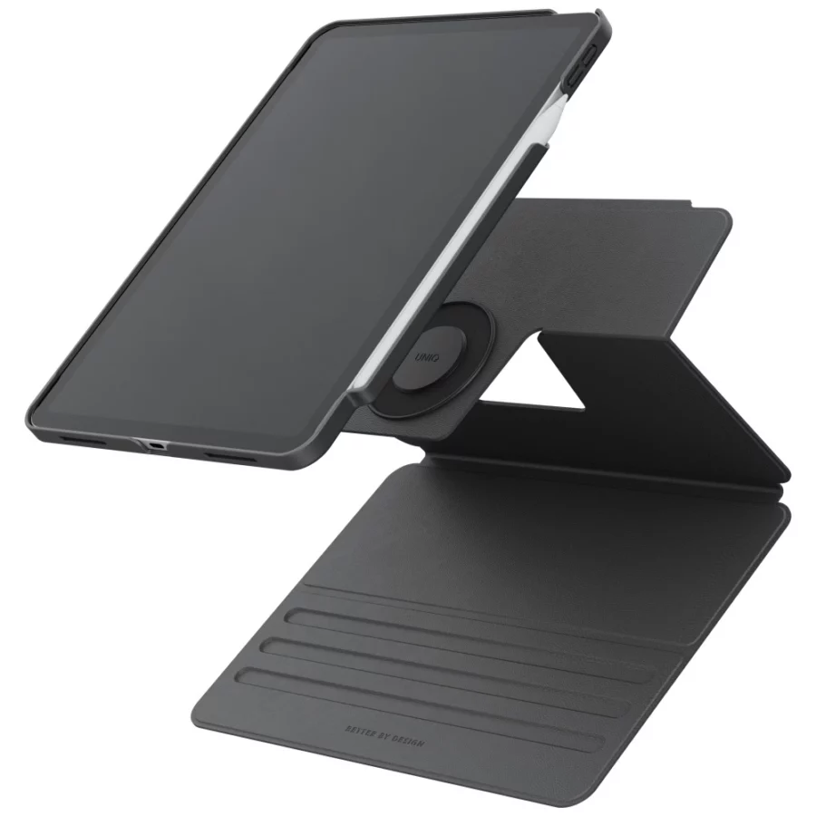 Etui UNIQ Rovus Snapmount Magnetic 360 Rotating Detachable do iPad 11" 2025 / iPad 10.9" 2022 (10 gen.) - szare