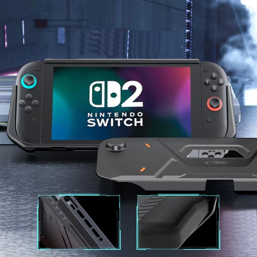 Etui Tech-Protect Carbonox na Nintendo Switch 2 - czarne