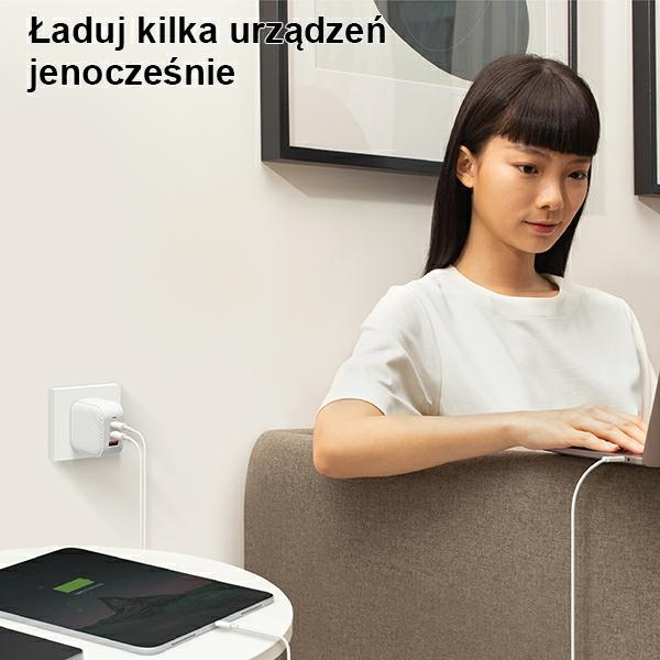 UNIQ Ład. siec. Verge Pro 66W Gan USB-Cbiały/cloud white