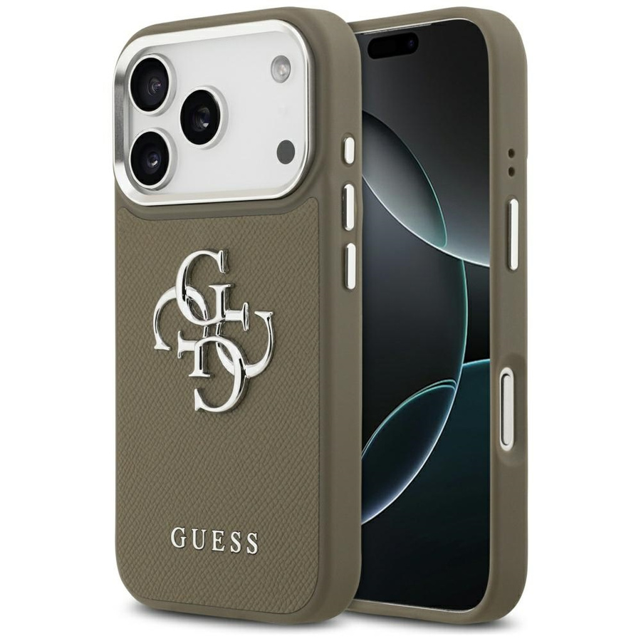 Etui Guess Grained Big 4G Classic Logo   do iPhone 17 Pro brązowy