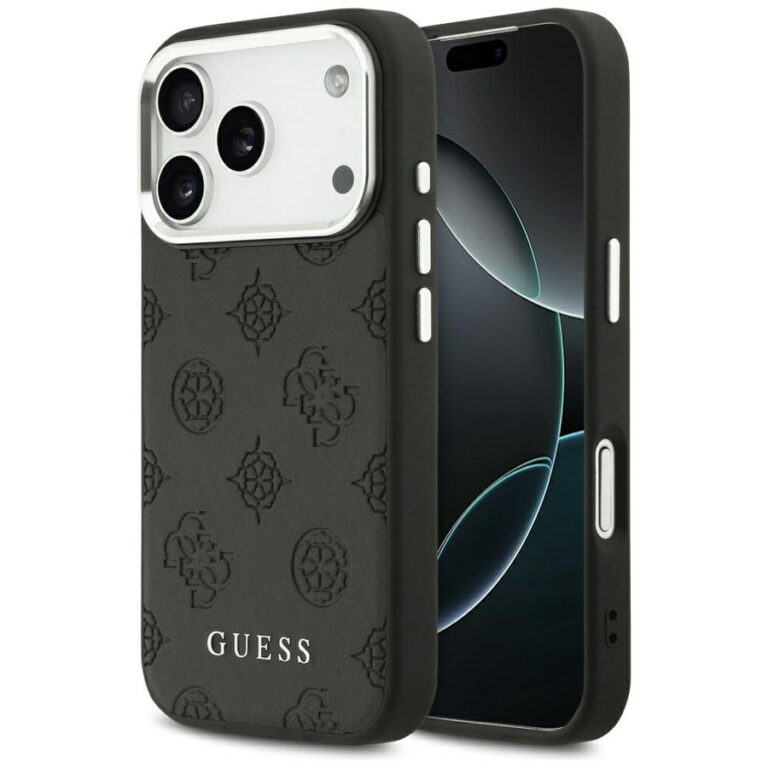 Etui Guess Peony Hot Stamp Script        MagSafe do iPhone 17 Pro czarny