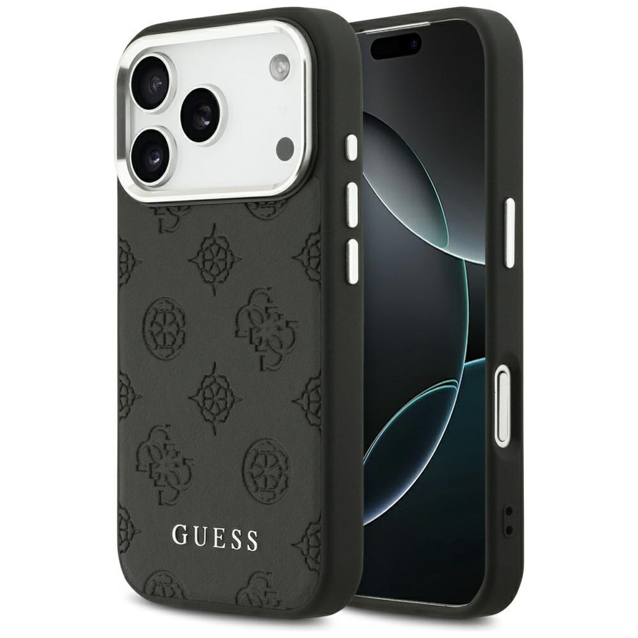 Etui Guess Peony Hot Stamp Script        MagSafe do iPhone 17 Pro czarny