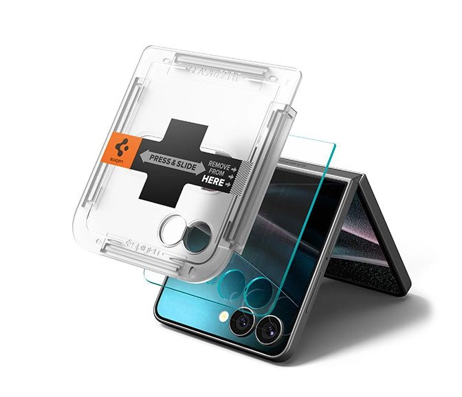 Szkło hartowane Spigen Glas.TR EZ Fit HD 2-pack na Samsung Galaxy Z Flip 7 - przezroczyste