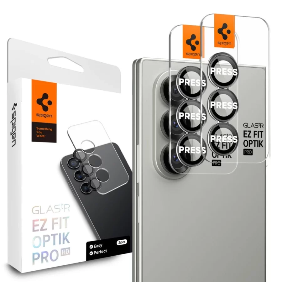 Osłona aparatu Spigen Optik Pro HD Glas.TR EZ Fit 2-pack na Samsung Galaxy Z Fold 7 - czarna